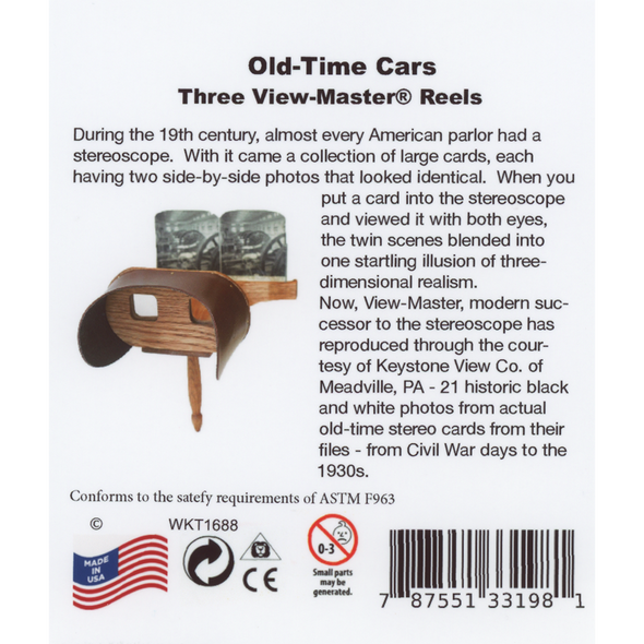Old Time Cars - View-Master 3 Reel Set  - vintage