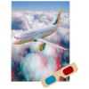 Airplane - Phantogram Greeting Card - with 3D Glasses - Image Pops Up from the Card - Unique 3D - NEW