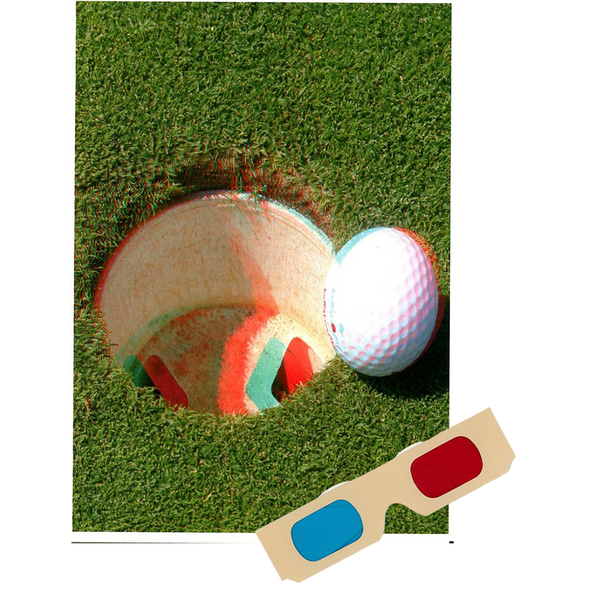 Golf - Phantogram Greeting Card - with 3D Glasses - Image Pops Up from the Card - Unique 3D - NEW