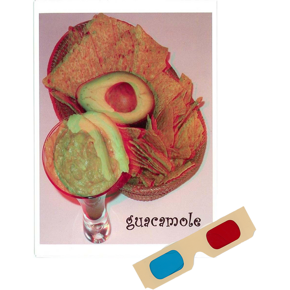 Guacamole - Phantogram Greeting Card - with 3D Glasses - Image Pops Up from the Card - Unique 3D - NEW