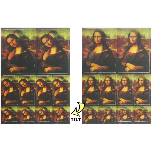 Mona Lisa Cross Eyed - 10 stickers 3 different sizes - Animated Sticker Postcard