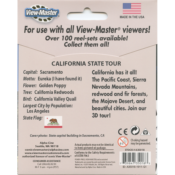 California State Tour - View-Master 3 Reel Set - AS NEW