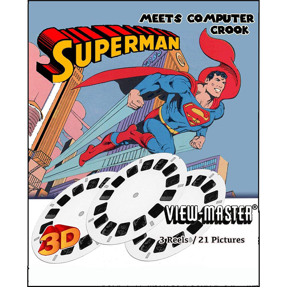 Superman Meets Computer Crook - View-Master 3 reel set - vintage
