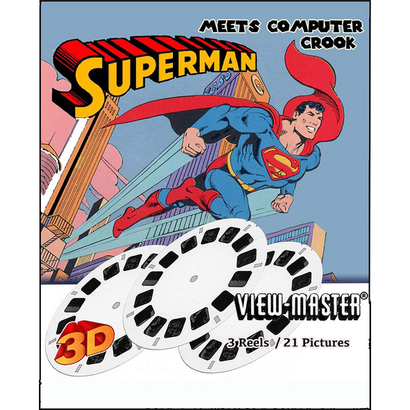 Superman Meets Computer Crook - View-Master 3 reel set - vintage