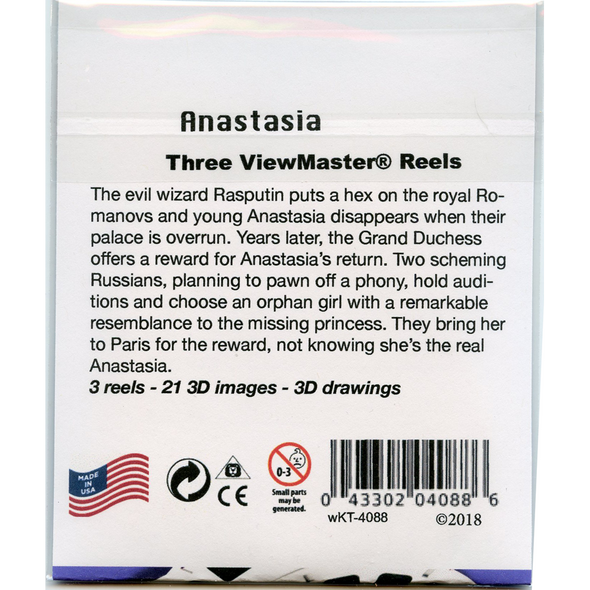 Anastasia  - Cartoon - View Master 3 Reel Set