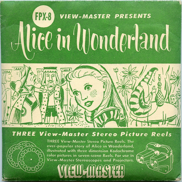 ViewMaster - Alice in Wonderland - Vintage - 3 Reel Packet - 1950s views