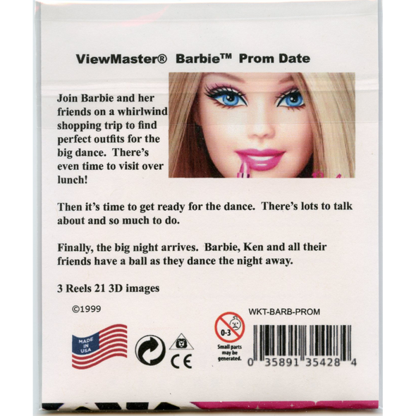 Barbie - Prom Date  - Cartoon - ViewMaster - 3 Reel Set