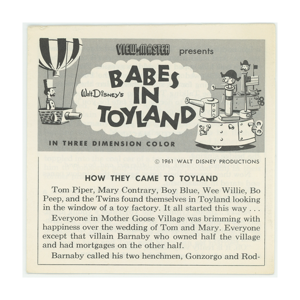 Babes in Toyland - View-Master 3 Reel Packet - 1960's - vintage - (BARG-B375-S5)