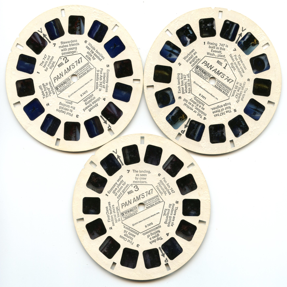 Pan Am's 747 - View-Master 3 Reel Packet - 1970s views - vintage -  (B747-G3A)