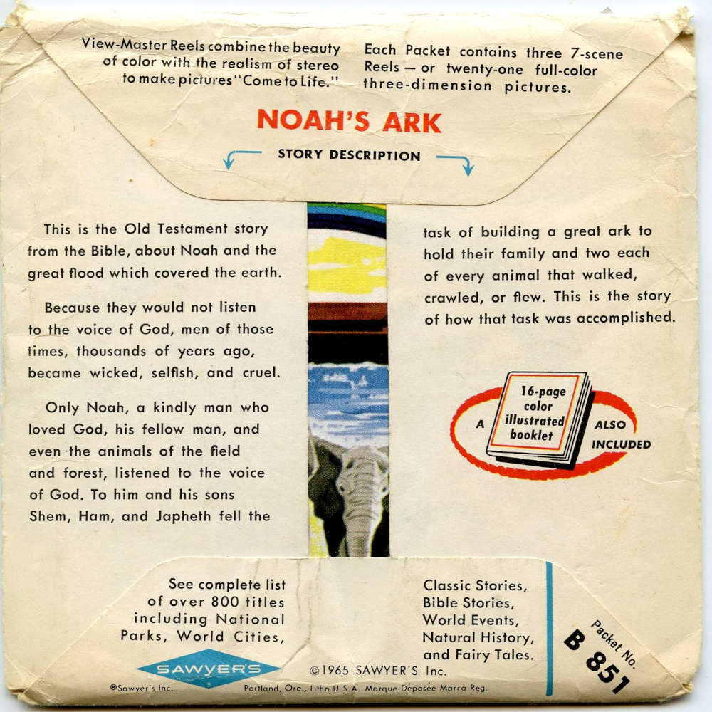 Noah's Ark - View-Master - Vintage 3 Reel Packet - 1960s (BARG -B851-S –  worldwideslides