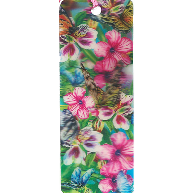 FLOWER WITH BUTTERFLIES - 3D Lenticular Bookmark