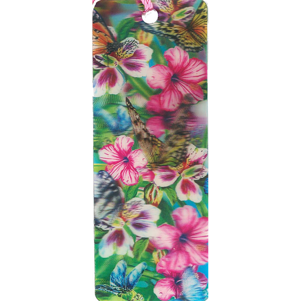 FLOWER WITH BUTTERFLIES - 3D Lenticular Bookmark
