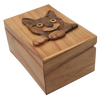 Cat Face Wooden Box, 6" x 4" x 3" - Perfect for stash box and Keepsake Box for Gift, Jewelry