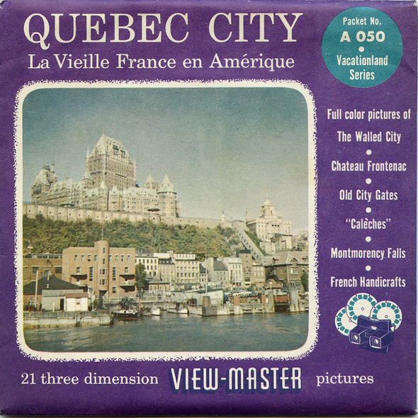 Quebec City - Canada - A050 - Vintage Classic View-Master 3 Reel Packet - 1950s