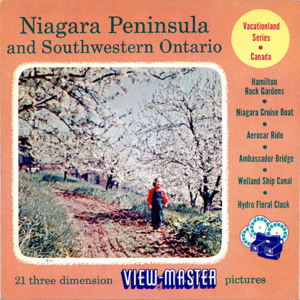 Niagara Peninsula and Southwestern Ontario - Canada - Vacationland Series - Vintage Classic View-Master -  3 Reel Packet - 1950s