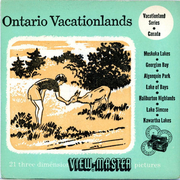 Ontario Vacationlands  - Vacationland Series - Vintage Classic View-Master - 3 Reel Packet - 1950s