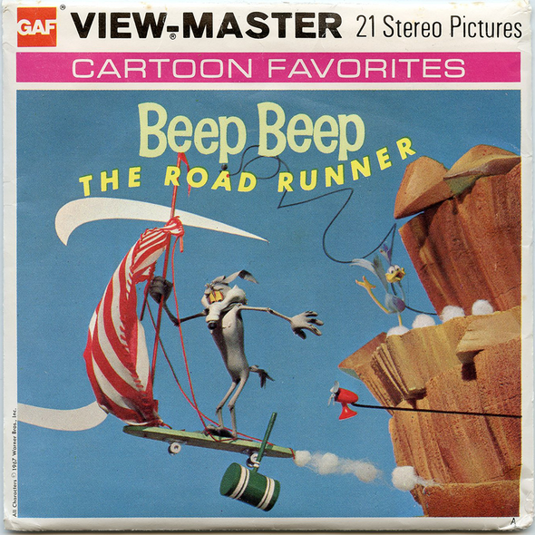 ViewMaster Beep Beep, The Road Runner - B538 - Vintage Classic - 3 Reel Packet - 1960s