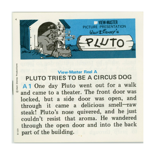 Pluto - B529- Vintage CLassic View-Master - 3 Reel Packet - 1970s Views