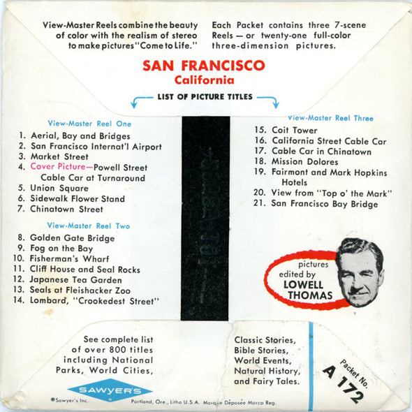 ViewMaster - San Francisco  - A172 - Vintage 3 Reel Packet - 1960s views