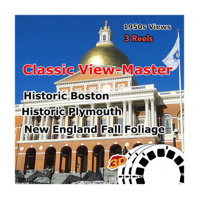 Historic Boston, Historic Plymouth, New England Fall Foliage - Vintage Classic View-Master - 1950s views
