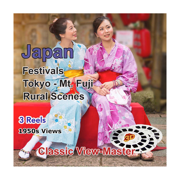 JAPAN - Festivals, Tokyo, Mt. Fuji, Rural Scenes - 3 Vintage View-Master - 1950s views