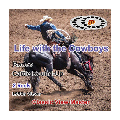 Life with Cowboys - The Rodeo, Cattle Round-Up - 2 Vintage View-Master - 1950s