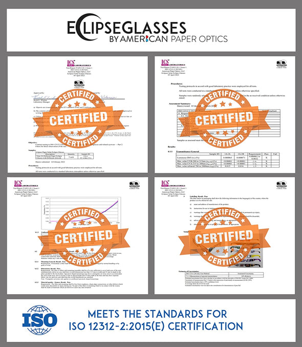 Solar Eclipse Glasses - ISO Certified Safe - Plastic Frame ('Eclipser') - NEW
