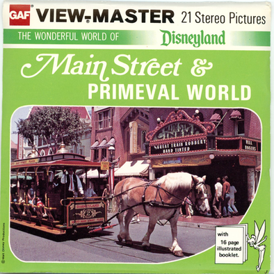 Main Street -Primeval World- Disney  - A175 -  Vintage Classic View-Master 3 Reel Packet - 1970s views