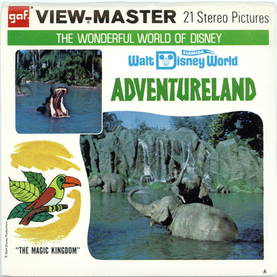 ViewMaster Adventureland - Walt Disney World - A949 - Vintage Classic  - 3 Reel Packet - 1970s Views