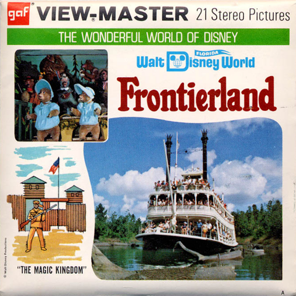 View Master - Frontierland - Walt Disney World - Vintage - 3 Reel Packet - 1970s views - A951