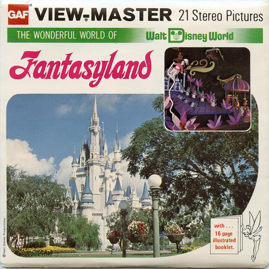 ViewMaster - Fantasyland - Walt Disney World  - Vintage - 3 Reel Packet - 1970s views - H25