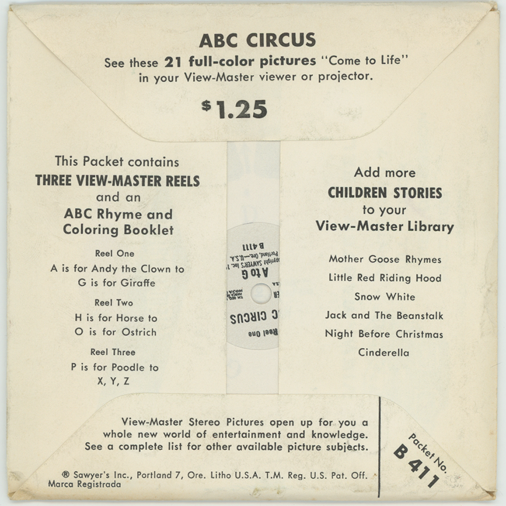ABC Circus - View-Master 3 Reel Packet - vintage - (B411-S5) –  worldwideslides