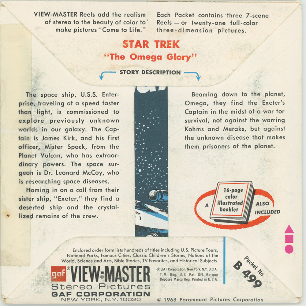 View Master Packet StarTrek - View-Master 3 Reel Packet - 1970's vintage - (ECO-B449-G3 ...