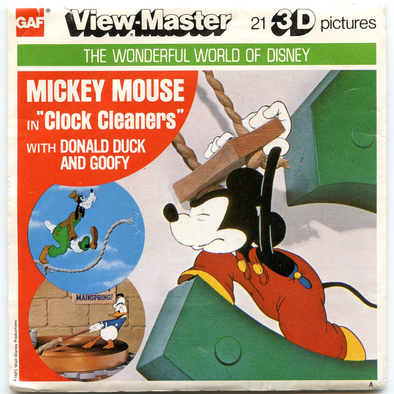 View-Master - Mickey Mouse in " Clock Cleaners" -  Vintage 3 Reel Packet-1970s views