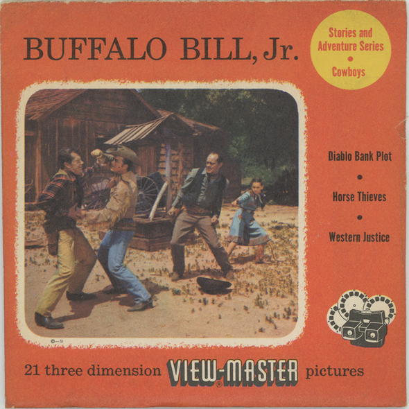 Buffalo Bill, Jr. - View-Master 3 Reel Packet - 1950's - vintage - (965ABC-S3)