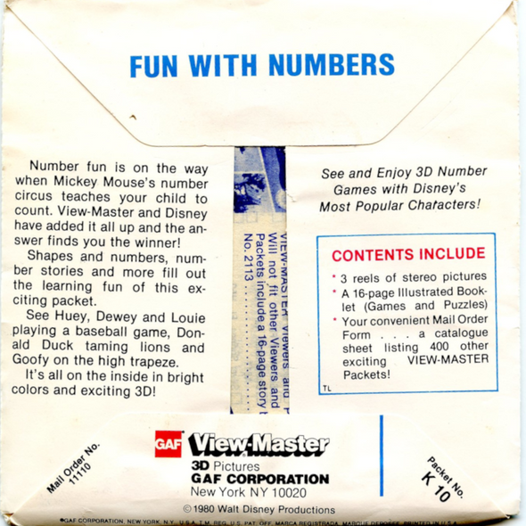 Fun with Numbers - no.5 - View-Master 3 Reel Packet - 1970s  - vintage - (K10-G6)