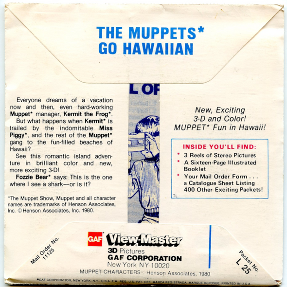 Muppets Go Hawaiian - View-Master - Vintage 3 Reel Packet - 1970s views (ECO-L25-G6NK)