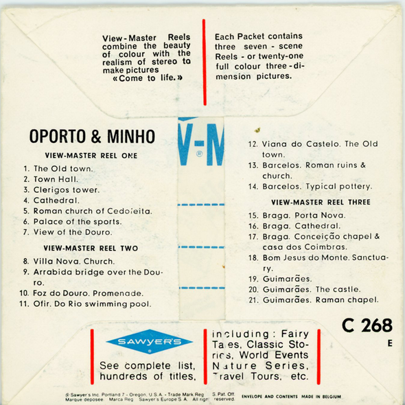 Porto-Minho - ViewMaster - C268 - Vintage Classic - 3 Reel Packet - 1960s Views