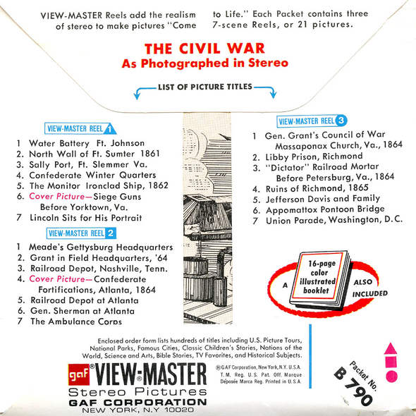 The Civil War - B790 - Vintage Classic View-Master - 3 Reel Packet - 1960s Views