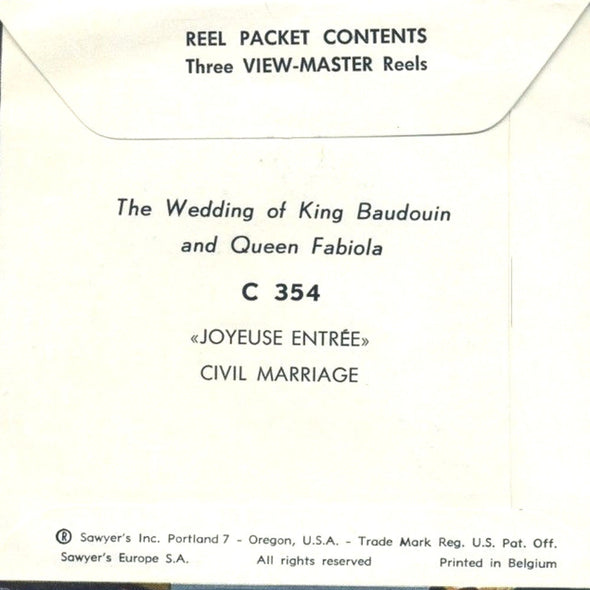 The Royal - Wedding - Belgium - C354 - Vintage Classic View-Master - 1960s Views
