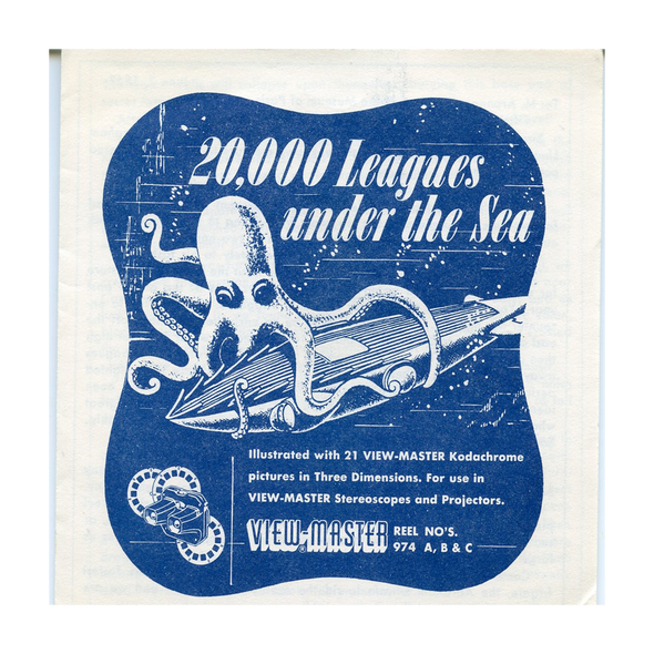 ViewMaster 20,000 Leagues Under The Sea - B370 - Vintage Classic - 3 Reel Packet - 1960s