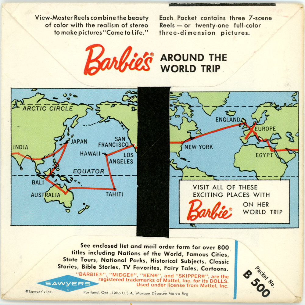 vintage BARBIE'S AROUND THE WORLD TRIP VIEW-MASTER REELS (3-reel