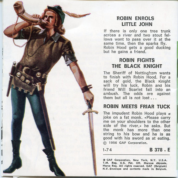 Robin Hood - B378 - Vintage Classic View-Master - 3 Reel Packet - 1970s views