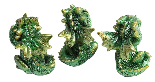 miniature green luminescent dragons 