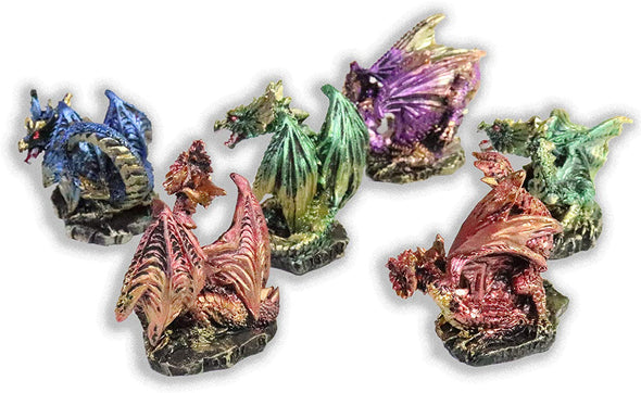 miniature translucent color dragons