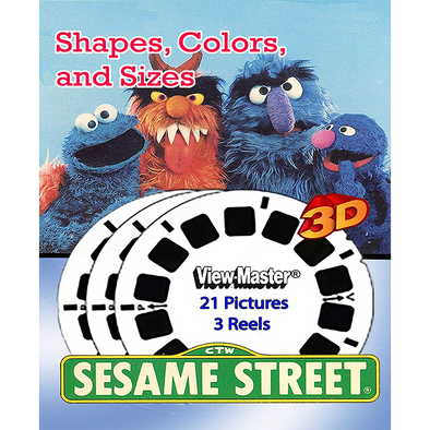 Sesame Shapes, Colors and Sizes - View-Master 3 reel set - vintage