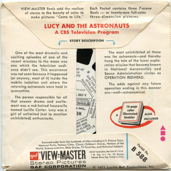 ViewMaster Here's Lucy - B588 - Vintage 3 Reel Packet - 1970s views