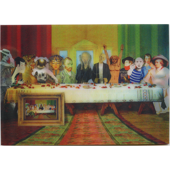 LAST SUPPER MODERN VERSION - Famous Characters & Artists - Motion - 3D Lenticular Postcard - NEW