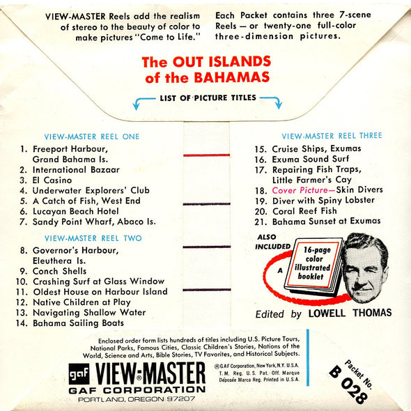 ViewMaster - Out Islands of the Bahamas -B028 - Vintage -3 Reel Packet - 1960s views