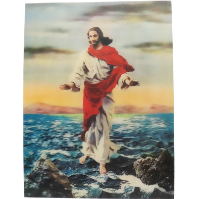 Christ Walking on the Water - 3D Lenticular Poster - 12 X 16